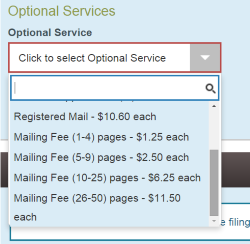 Optional Services mailing fee